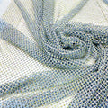S556 Diamond Glass Stone Rhinestone Fabric Stretch Mesh Hot Fix Party Crystal Fabric