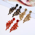 SC Hot Selling Luxury Teardrop Rhinestone Earrings Fashion Statement Earrings Trendy Blink Long Crystal Wings Earrings for Women