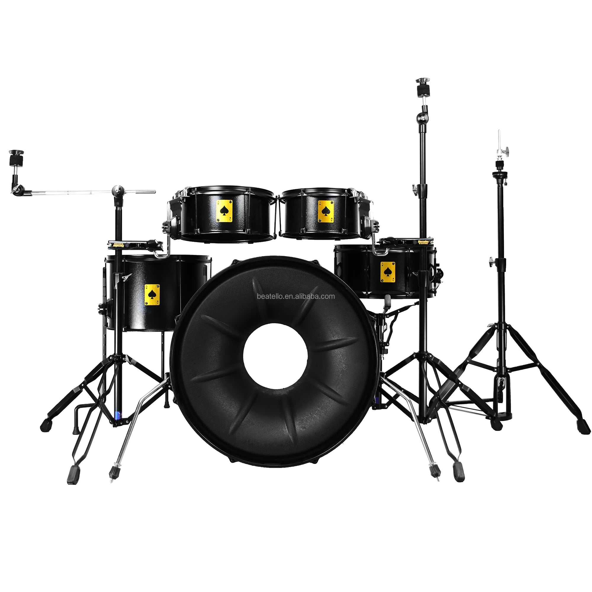 Beatello ACE Metal Power 22 Inch Musical Professional Percussion Instrument Bass Drum 5 Pcs Size Full Drum Kit for Adults