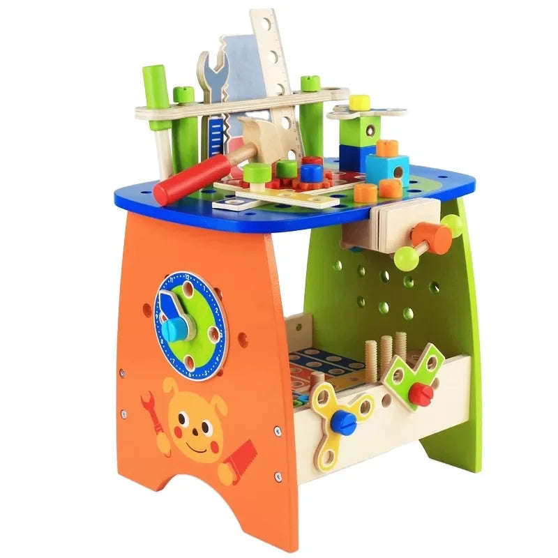 New Children Toys Tool Kids Manual Disassembly and Assembly Workbench  Busy Board Play Toys Wooden Repair Toolbox