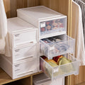 Plastic Stackable Storage Drawer Organizer with Clear Doors for Under Sink Kitchen Pantry Desk Home Declutter