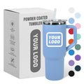 New Arrival 40oz Inner Wall Stainless Steel Outsider Wall Plastic Travel Mug With Handle
