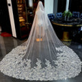 S6495F New Hot -selling Wedding Accessories Big Tail Tail With Exquisite Sequins Lace Sticker Flower Bride Veil