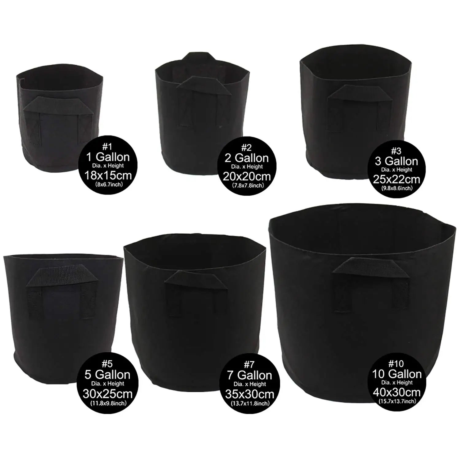5 Gallon Grow Bags Aeration Fabric Pots with Handles
