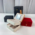 Ladies Travel Ring Earrings Jewelry Box Easy to Carry Boutique Leather Jewelry Necklace Storage Box