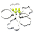 5pcs Stainless Steel Kitchen Cooking Tool Heat-Resistant Pancake & Egg Rings Mold with Portable Handle for Frying Breakfast