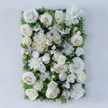 E07094 40*60 Plastic Base Faux Flower Wall White Cream Red Artificial Flower Panel Backdrop for Wedding Decor