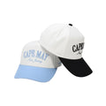 Customizable 3D Embroidered Logo Sky-Blue Brim Adjustable Back Buckle 5-Panel Two-Tone Hip Hop Fleece Performance Cap for