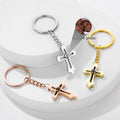 Custom Projection Bible Verse Stainless Steel Prayer Hope Cross Necklace Lord's Prayer Pendant Keychain Christian Gift