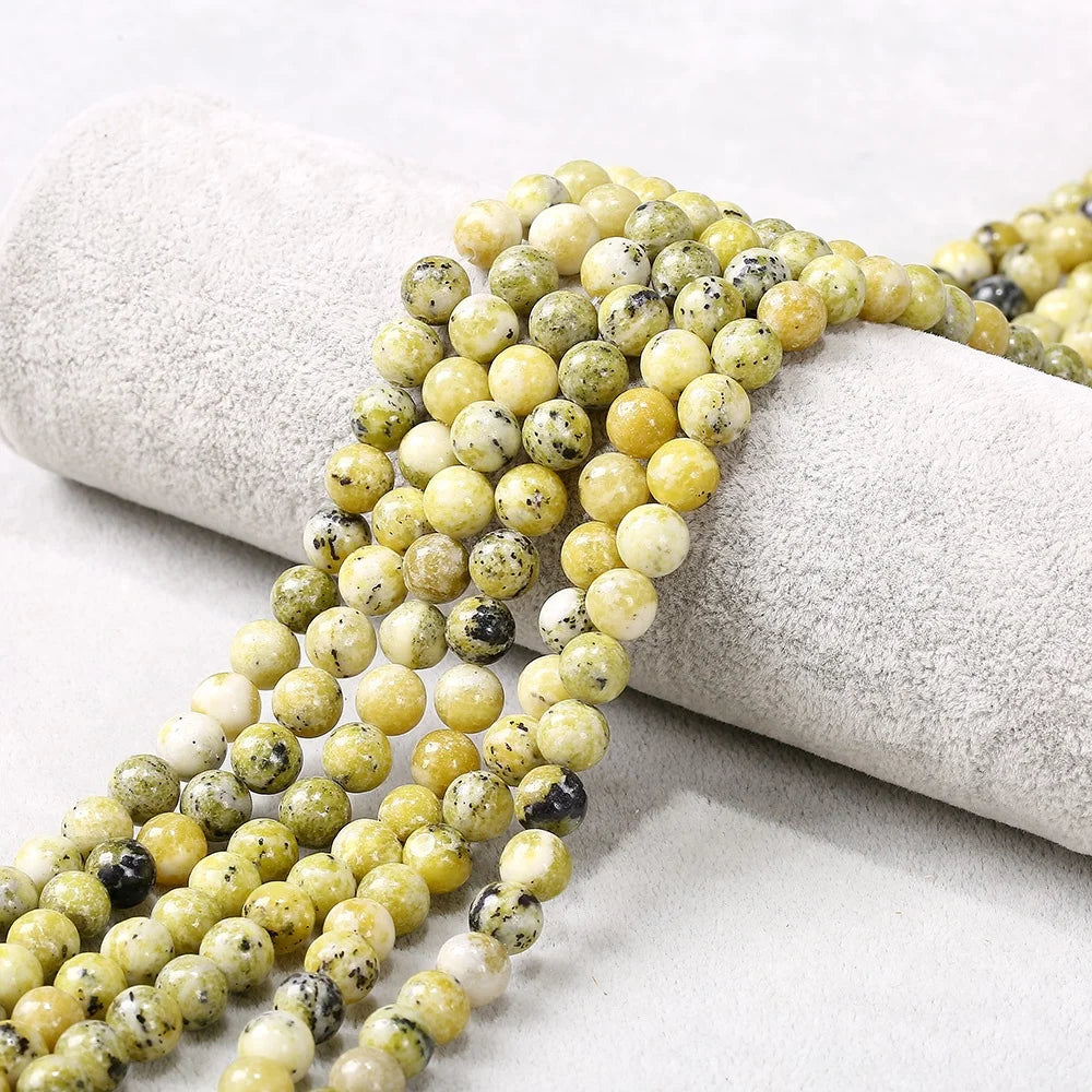 Natural Gemstone Yellow Turquoise Beads8mm Round Handcrafted Beads KitBeads for Bracelet Necklaces Earring Jewelry Making