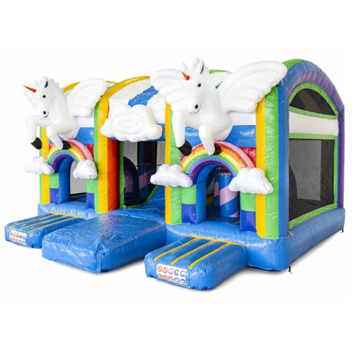 Family Use Inflatable Bouncy Castle Combo with unicorn Theme n Bouncy House Inflatables Slide Combo