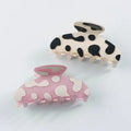 Yiwu Wholesale Women Shark Clip Pink Leapord PVC Hair Claws Custom Color Grab Hairclip Jaw Clips for Girls