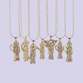 NZ1438 18k Gold Plated CZ Micro Pave Grim Reaper Necklace Santisima Muerte Santa Muerte Necklace Holy Death Necklace
