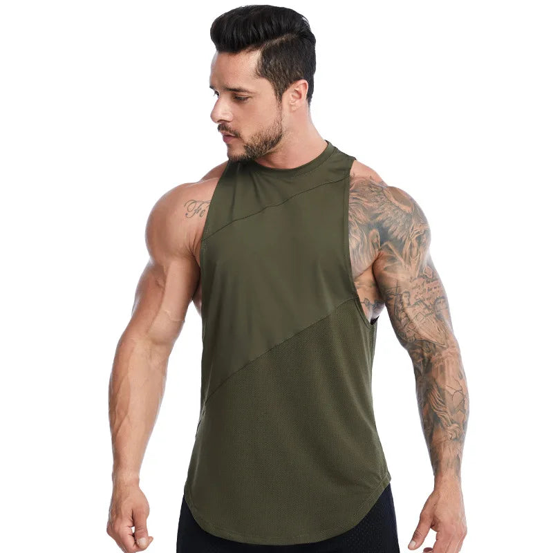Men's Workout Gym Sleeveless Tank Top Quick Dry Plus Size Fitness Undershirt Summer Training Gear for Adults