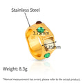 Chris April Fashion Jewelry PVD Gold Plated 316L Stainless Steel Water-Proof Zircon Gem Band Ring