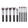 Hot Selling Black Pink Purple Brown White ABS 10pcs Profesional Makeup Brush Set Travel Blending Cheap Makeup Brush Sets