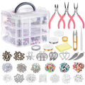 1186Pcs Bracelet Acrylic Beads Accessories in 3 Layers Box DIY Jewelry Making Kit