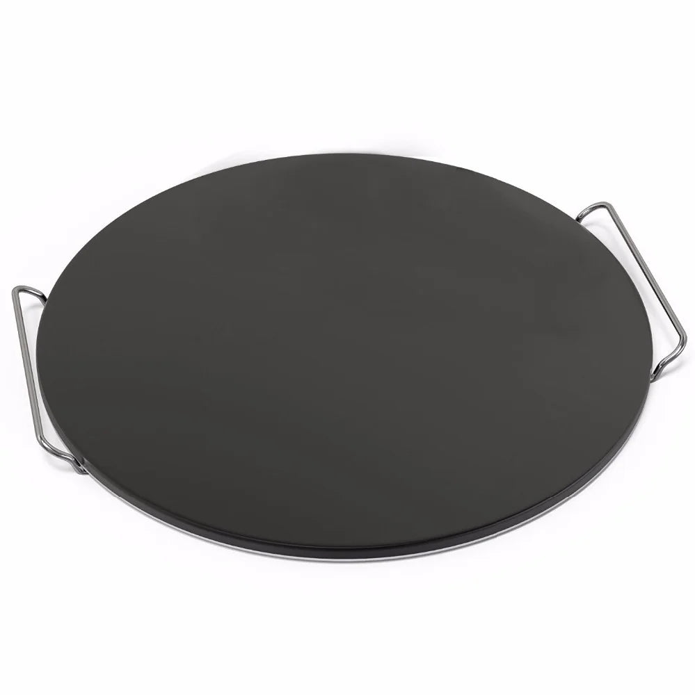 Hot Sale Disposable Round Cordierite Pizza Stone D13'' with Stainless Steel Metal Rack 11mm/15mm Thickness for Restaurant Use