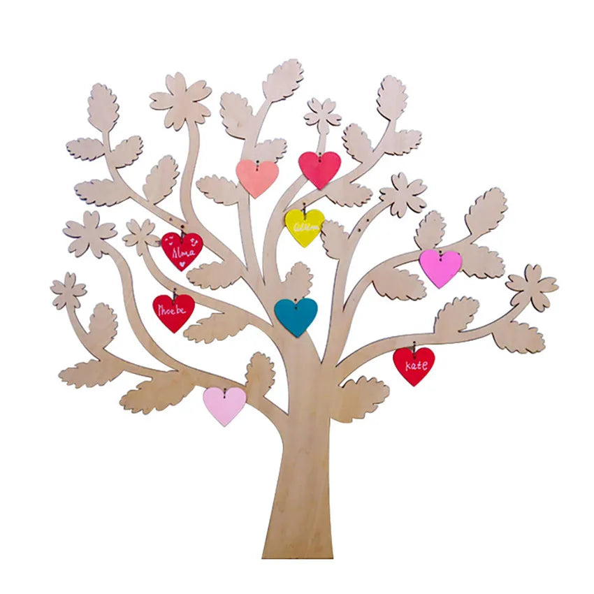 Family Tree Wood Cutout Blank Wooden Tree Embellishments for Family Tree Weddings Christmas Ornaments and DIY Crafts Decoration