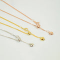 S925 Sterling Silver Silicon Bead Adjustable Wheat Chain Chopin Chain Necklace