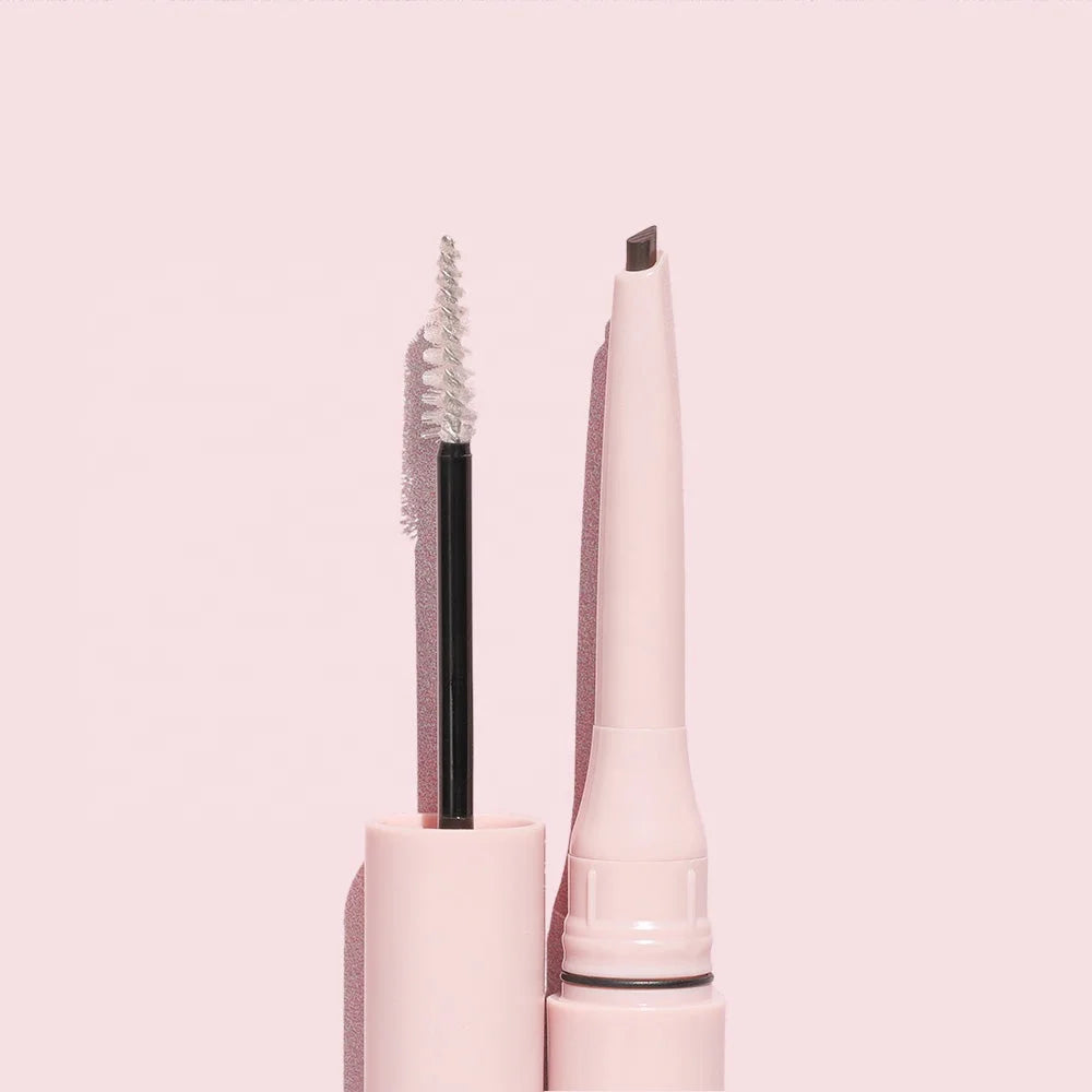 New Arrival 2 in 1 Eye Brow Pencil with Gel on the End Long-lasting Eyebrow Styling Sculpt Set Eye Brow Pencil and Brow Gel