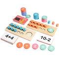 Children Math Learning Toy Wooden Ten Frame Set Addition Subtraction Montessori Teaching Aids Kids Educational Wooden Toys