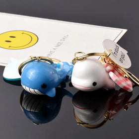 3D Cartoon Resin Dolphin Whale Shape Keychain Key Chain Accessories Gift for Car Key Women Ocean Animal Keyring Bag Pendant