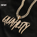 Big Size Brash Font Full 5A Zircon Bling Personalized Name Necklace Icy Iced Out Custom Letters Name Initial Pendant Necklace
