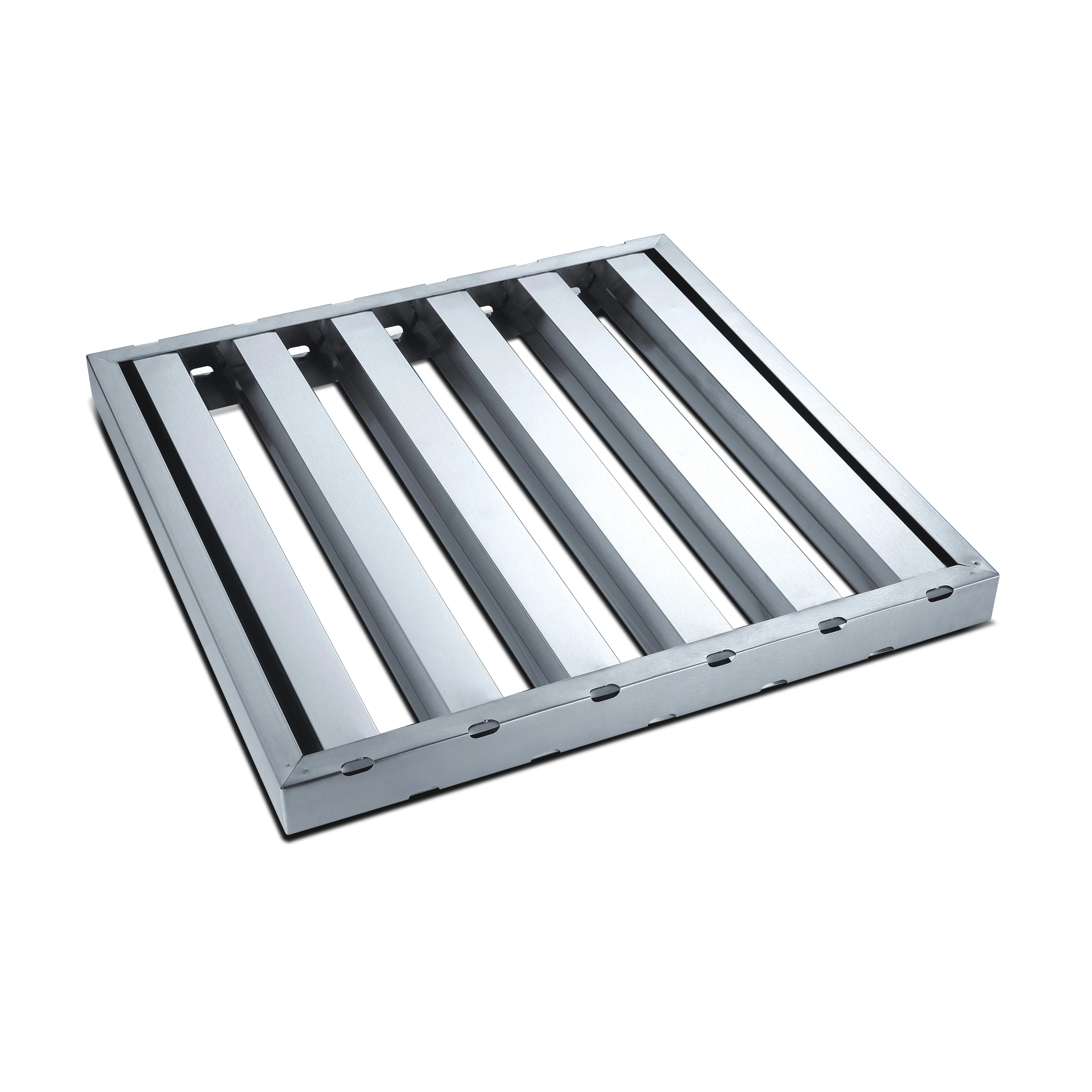 Electric Kitchen Range Hood Stainless Steel Baffle Grease Filter Commercial Energy Saving for Sale