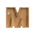 Wholesale Rubber Wood Acrylic Alphabet Piggy Bank Adults Wooden Money Box Letter Piggy Bank for Gift