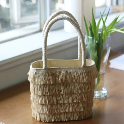 Wholesale Wide Brim Girls Hats Summer Beach Big Floppy Straw Hats Tassel Raffia Hat Bags Sets for Women