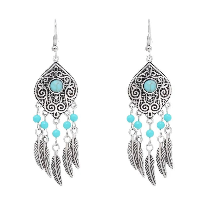 Bohemian Retro Long Fringe Earrings Ethnic Style Design Eardrops Exotic Wholesale