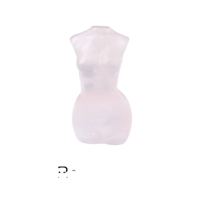 2025 Wholesale Natural Crystal Female Mannequin Torso Rose Quartz Statue Model Goddess Crystal