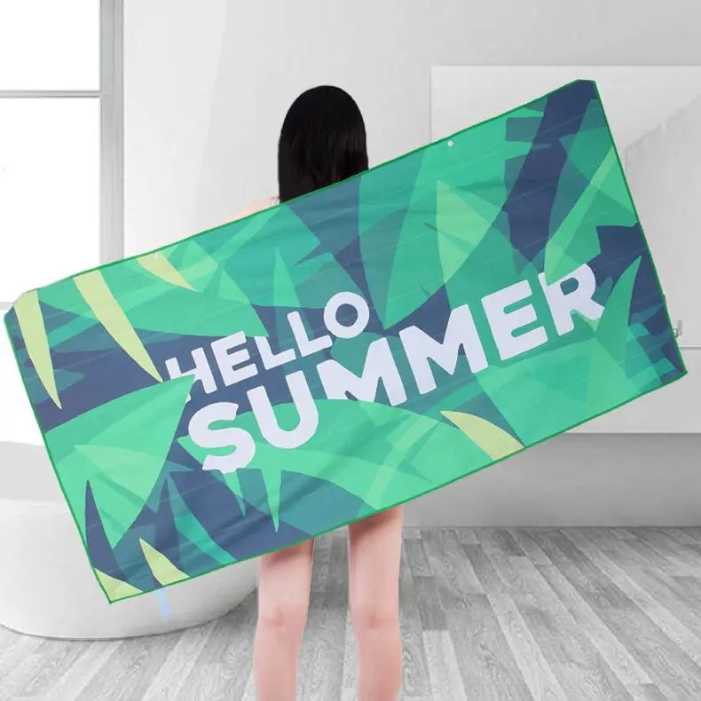 Wholesale Oversize No Minimum Personalized Custom Design Printed logo Microfiber Yoga Fitness Swimming  Quick Dry Beach Towel