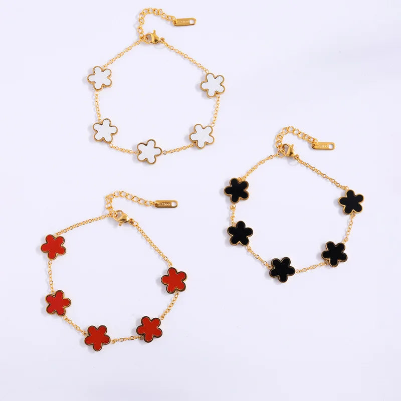 Customization18K Gold Plated Clover Lucky Bracelet for Women Cute Bracelets Jewelry Gifts Trendy for Women