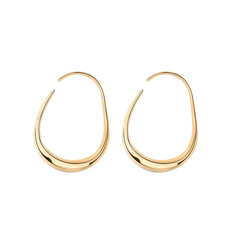 KL08 Vintage 925 Silver Hoop Circle Earring for Women Creative Geometric Statement Punk Earring Hanging Fashion Jewelry Trendy