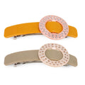 Creative Barrette Hair Clip Rectangle Annulus Splicing Hair Barrette Luxury Rhinestone Hair Clip