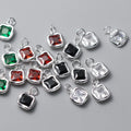 S925 Plata Cuatro Patas Cuadradas Con Circonitas Pulsera Collar Colgante Accesorios Jewelry