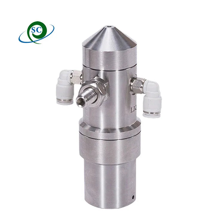 Manufacture Stainless Steel Ultrasonic Air Atomizing Spray Anti Drip Dry Mist Nozzle