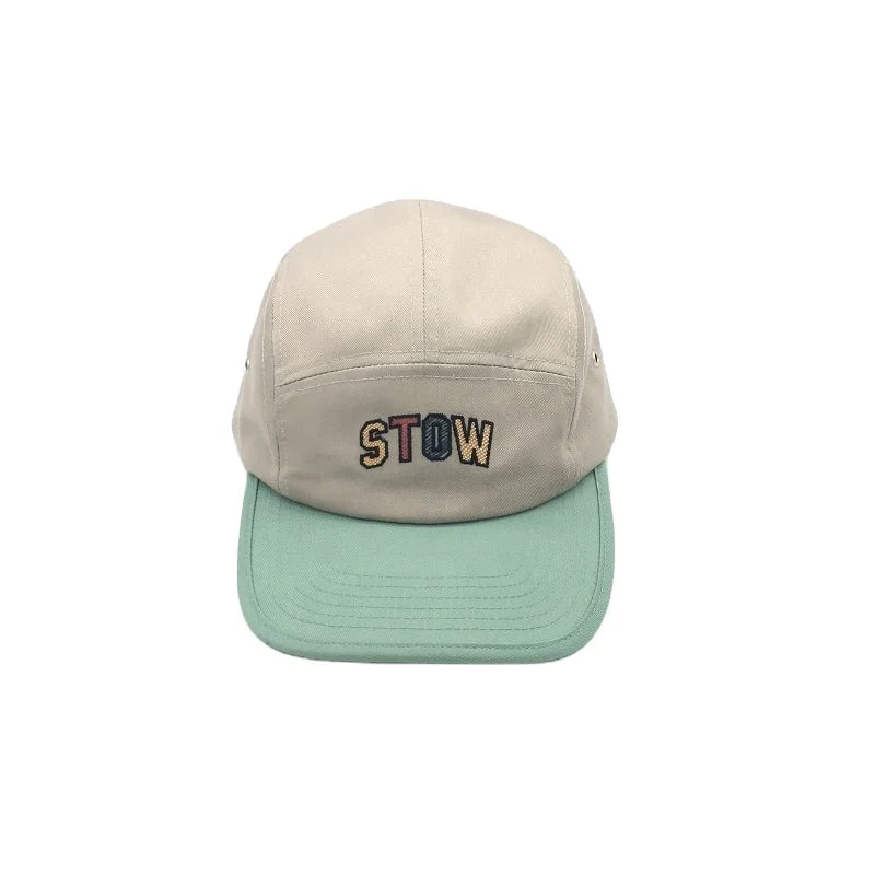 Customized Five-Panel Cotton Sports Cap Adjustable Two-Tone Camping and Outdoor Hat for Fishing and Beach Use