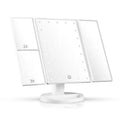 Hot Sales Led Light Screen Touch Makeup Mirror Tri-folded 1x 2x 3x Magnifying Mirror Cosmetic Tray Vanity Mirror With Led