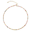 2023 Custom Protection Natural Round 3mm Small Colorful Tourmaline Crystal Beads Necklace for Women Jewelry with Gold Hook