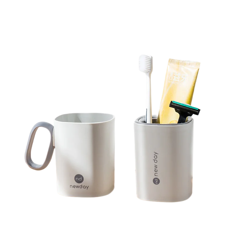 Family Couples Reusable Plastic Tumbler Home Mouthwash Gargle Cup Drain Tray Bathroom Accessories Toothbrush Holder Elegant Set