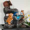 Whimsical Bunny & Pot Water Fountain Resin Statue Hand-painted Art Design Cute Home Decor Indoor Statues