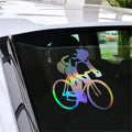 Athletes Bicycle Exercise Decal Car Truck Window Bumper Window Wall Laser Sticker Decor Gift Die Cut Decals Laptop Window Glass