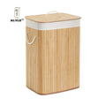 KUYUE Foldable Bamboo Laundry Basket Removable Washable Lining Hamper Bin for Clothes Dirty Items Storage Premium Quality KUBAN
