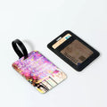 Qualisub Personalized Blank PU Luggage Tags with Card Holder Sublimation Luggage Tags PU Leather Luggage Tag for Sublimation