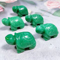 DIY Hot Sale Animal Carved Stone Statue Folk Crafts Green Aventurine Jade Turtles Carving For Ornament Decoration