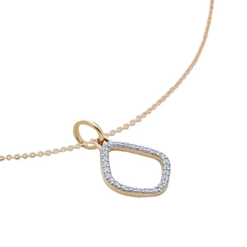 Unique Minimalist 925 Sterling Silver Custom Chain Gold Plated Zircon Kite Pendant Charm Fine Jewelry Necklaces for Women