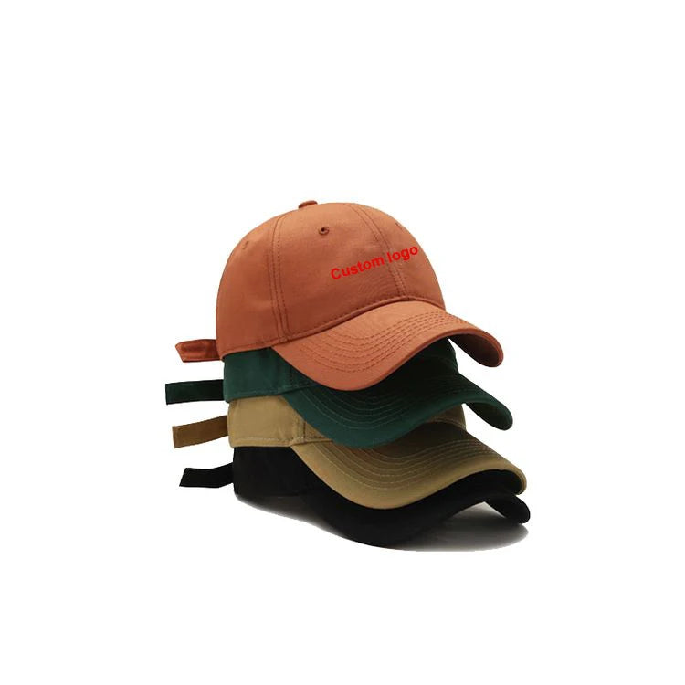 Wholesale 100% Cotton Custom Dad Hat Cap Premium 6 Panel Unstructured Embroidery Adjustable Baseball Cap